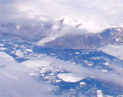 Click on the image to see a larger photo of Baffin Island from an airplane