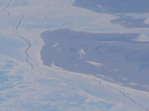 Click on the image to see a larger photo of Baffin Island from an airplane